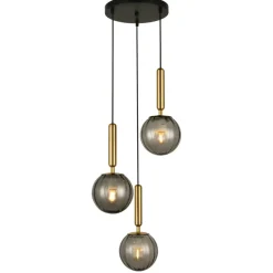 Cheap Lampa z ciemnymi kulami PND-2324-3A BRO+SG RAVENA | Kaja Oświetlenie Żyrandole Nowoczesne