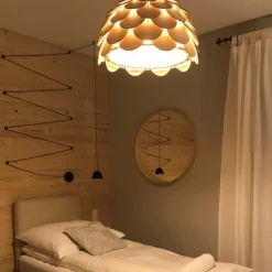 Discount Lampa z drewnianym abażurem ⌀35cm LP-101335/1P S BURGO | Kaja Żyrandole Nowoczesne