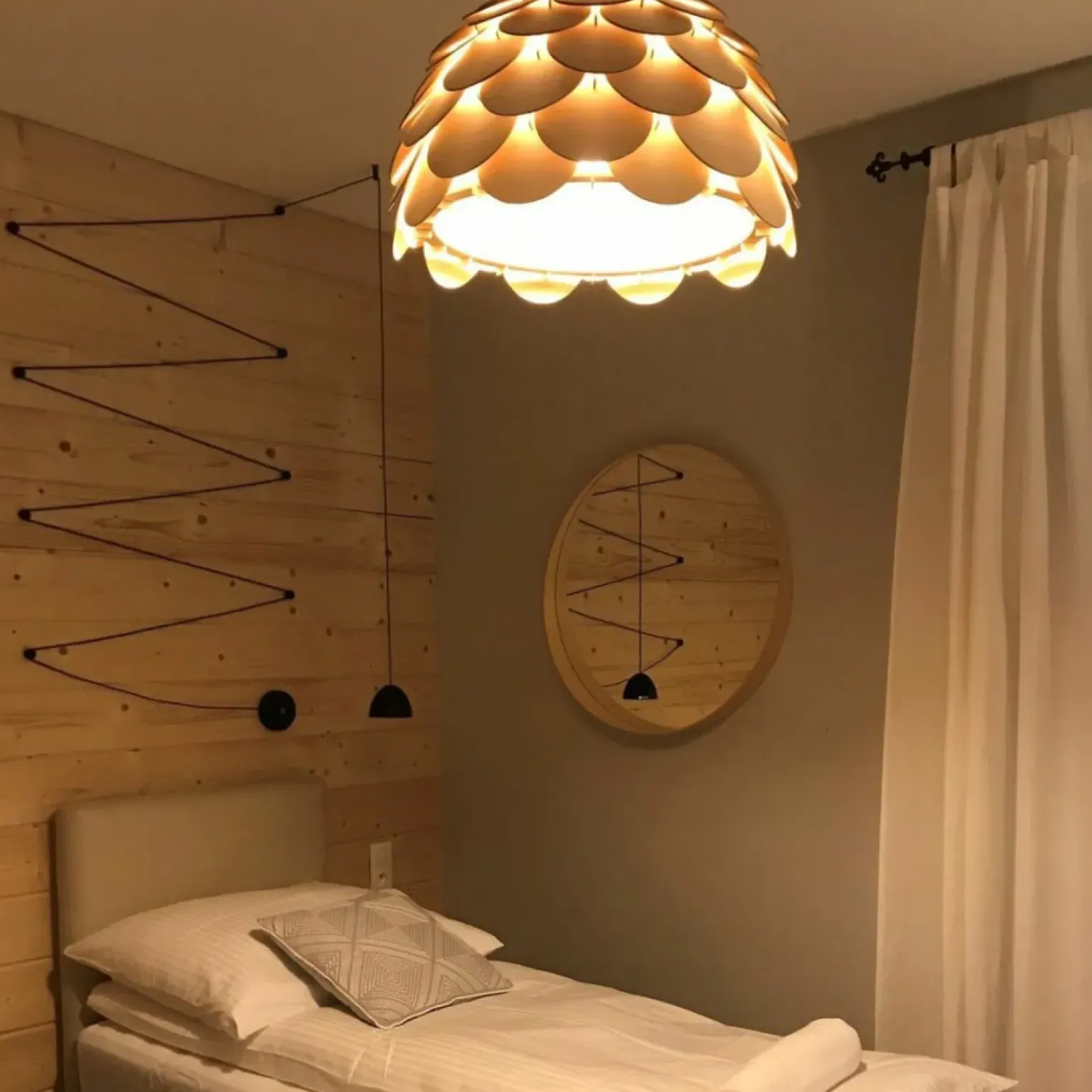 Discount Lampa z drewnianym abażurem ⌀35cm LP-101335/1P S BURGO | Kaja Żyrandole Nowoczesne