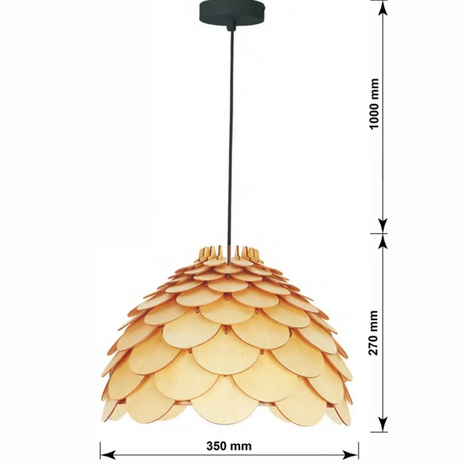 Discount Lampa z drewnianym abażurem ⌀35cm LP-101335/1P S BURGO | Kaja Żyrandole Nowoczesne