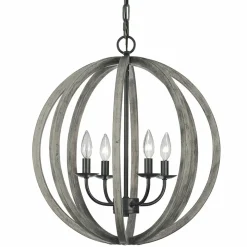 Sklep Kaja Lampa z drewnianymi elementami FE-ALLIER-4P-WW z serii ALLIER