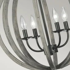 Sklep Kaja Lampa z drewnianymi elementami FE-ALLIER-4P-WW z serii ALLIER