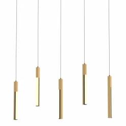 Fashion Lampa z drewnianymi, ledowymi zwisami MD4768-5-3BMT ELIOT | Kaja Żyrandole Nowoczesne