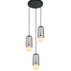 Best Lampa z drucianymi kloszami na zwisach MDM-3939/3 BK MATTY | Kaja Żyrandole Nowoczesne