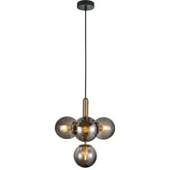 Clearance Lampa z dymionymi kloszami PND-2324-4B BRO+SG RAVENA | Kaja Żyrandole Nowoczesne