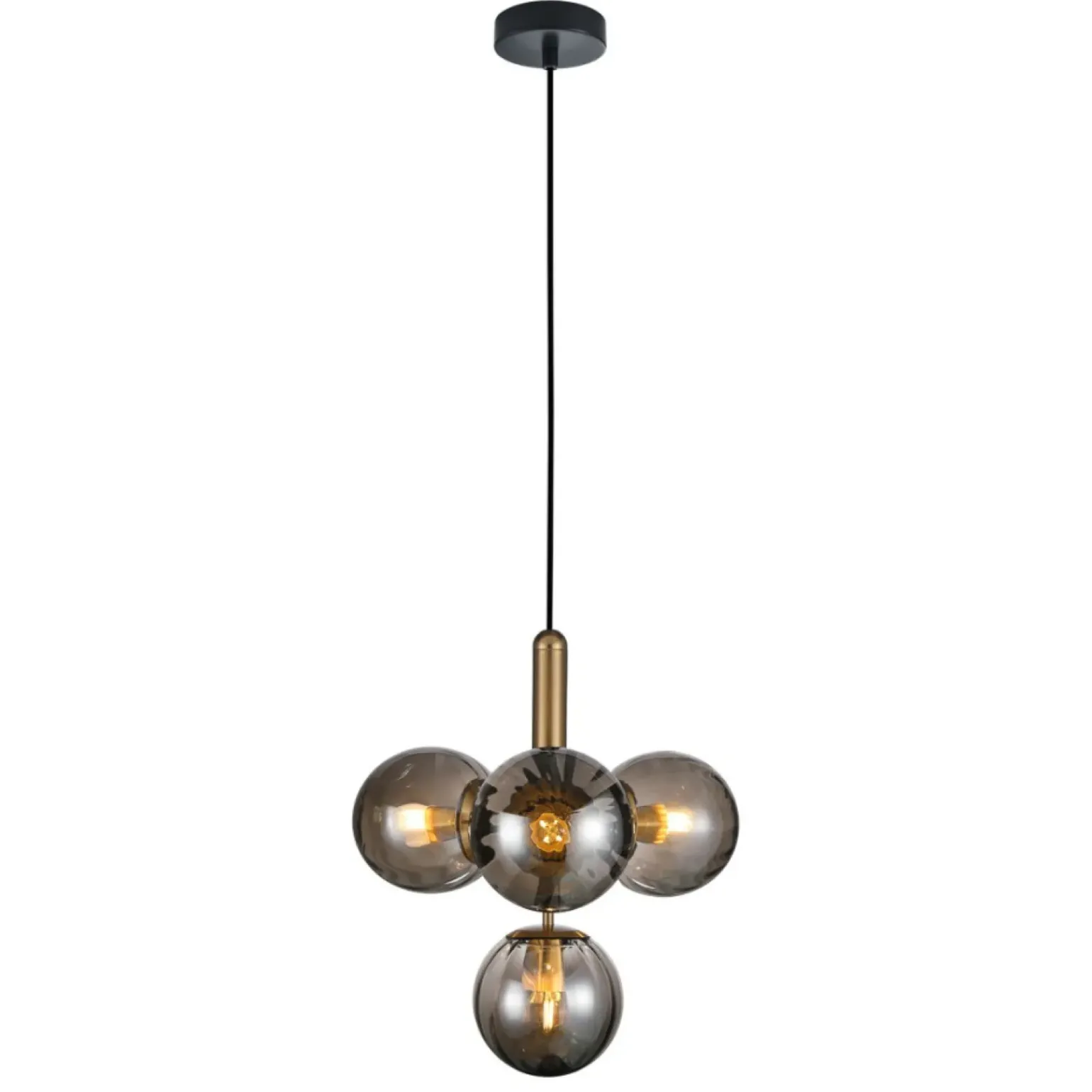 Clearance Lampa z dymionymi kloszami PND-2324-4B BRO+SG RAVENA | Kaja Żyrandole Nowoczesne