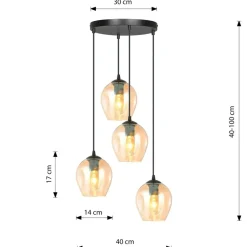Online Lampa z kaskadą nieregularnych kloszy 681/4PREM ISTAR PREMIUM | Kaja Żyrandole Nowoczesne