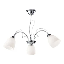 Sklep Kaja Lampa z mlecznymi kloszami K-JSL-6218/3 CHR ARON | Kaja Oświetlenie