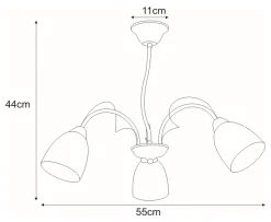 Sklep Kaja Lampa z mlecznymi kloszami K-JSL-6218/3 CHR ARON | Kaja Oświetlenie