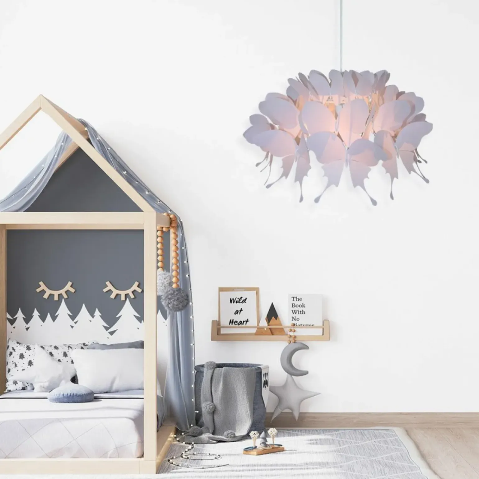 Flash Sale Lampa z motylkami LP-MD088-3439A/1P RÓŻOWY FARFALLA | Kaja Oświetlenie Żyrandole Nowoczesne