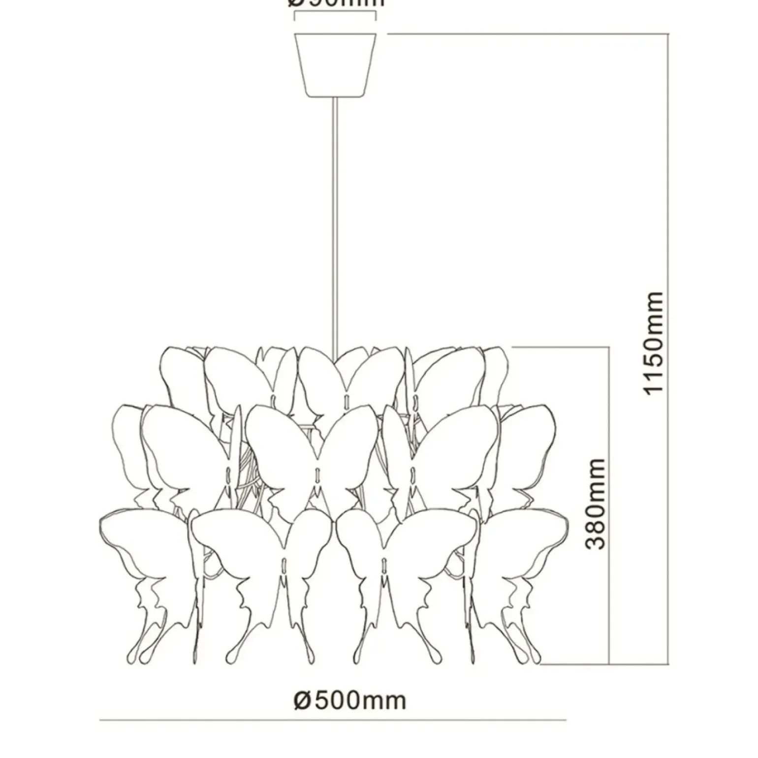 Flash Sale Lampa z motylkami LP-MD088-3439A/1P RÓŻOWY FARFALLA | Kaja Oświetlenie Żyrandole Nowoczesne