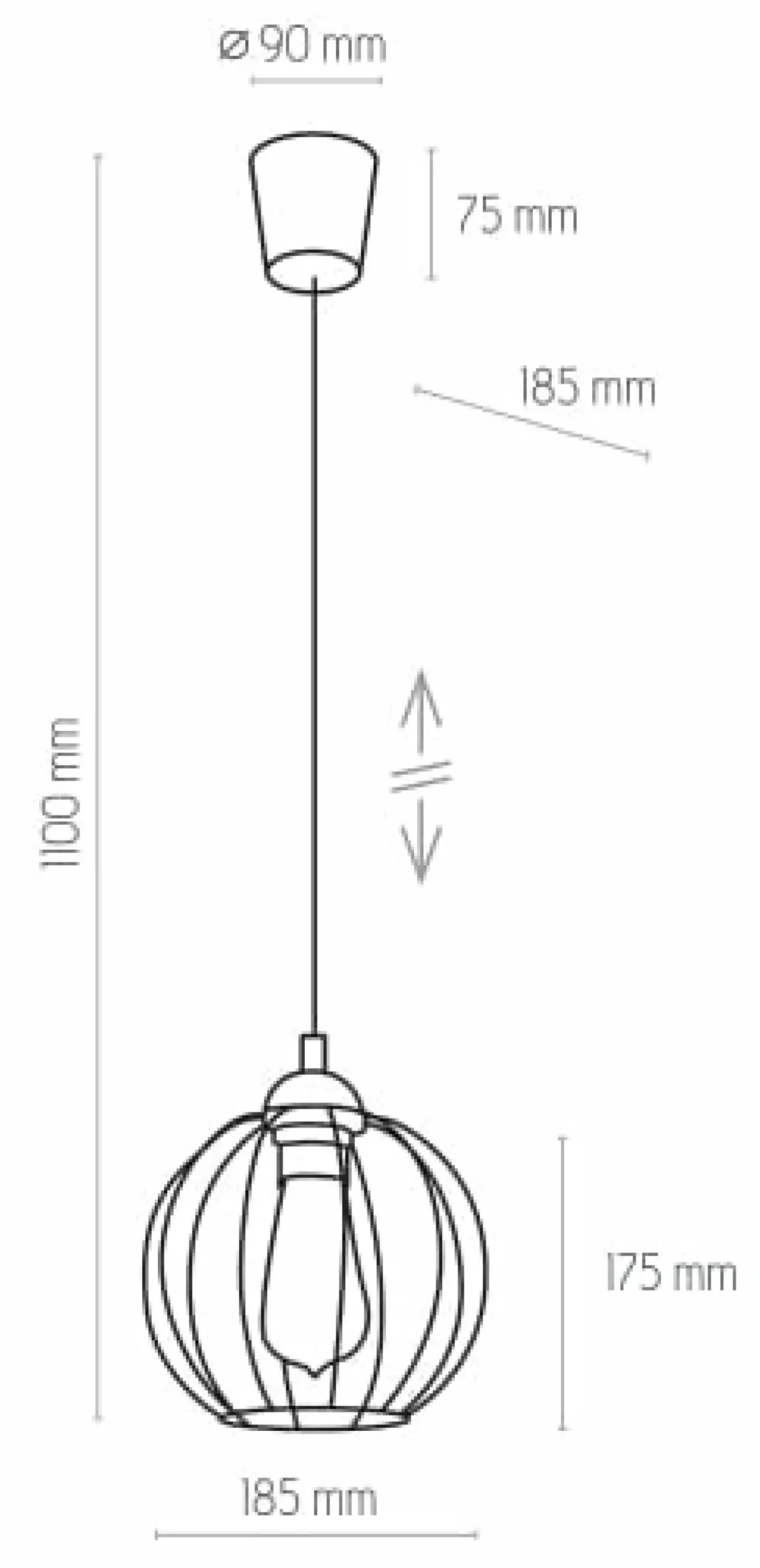 Best Lampa z okrągłym, czarnym kloszem TK 1644 GALAXY | Kaja Oświetlenie Żyrandole Nowoczesne