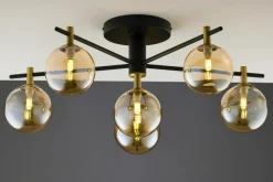 Best Lampa z okrągłymi kloszami JUP 2033 FIG 6 CZ/MS BU FIGARO | Kaja Żyrandole Nowoczesne