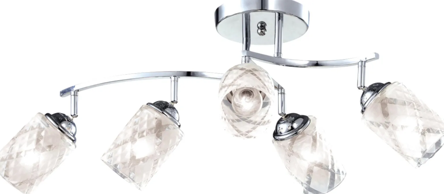 Sklep Kaja Lampa z ozdobnymi kloszami K-JSL-6090/5 CHR ALIX | Kaja Oświetlenie