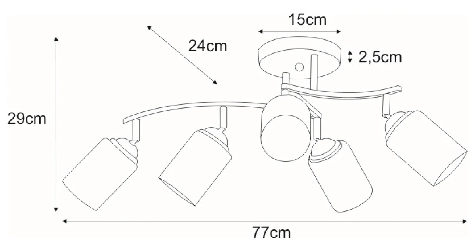 Sklep Kaja Lampa z ozdobnymi kloszami K-JSL-6090/5 CHR ALIX | Kaja Oświetlenie