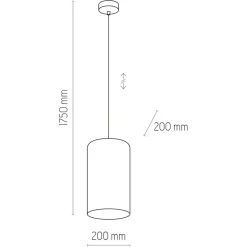 Best Lampa z wąskim, welurowym abażurem TK 6120 TERCINO | Kaja Oświetlenie Żyrandole Nowoczesne