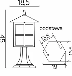 Sklep Kaja Lampa zewnętrzna z ozdobnymi szybami K 4011/1/KW z serii WENECJA | Kaja Oświetle
