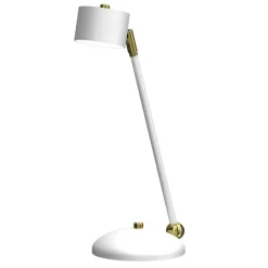 Sklep Kaja Lampka biurkowa w kolorze bieli i złota MLP7758 z serii ARENA | Kaja Oświetlenie