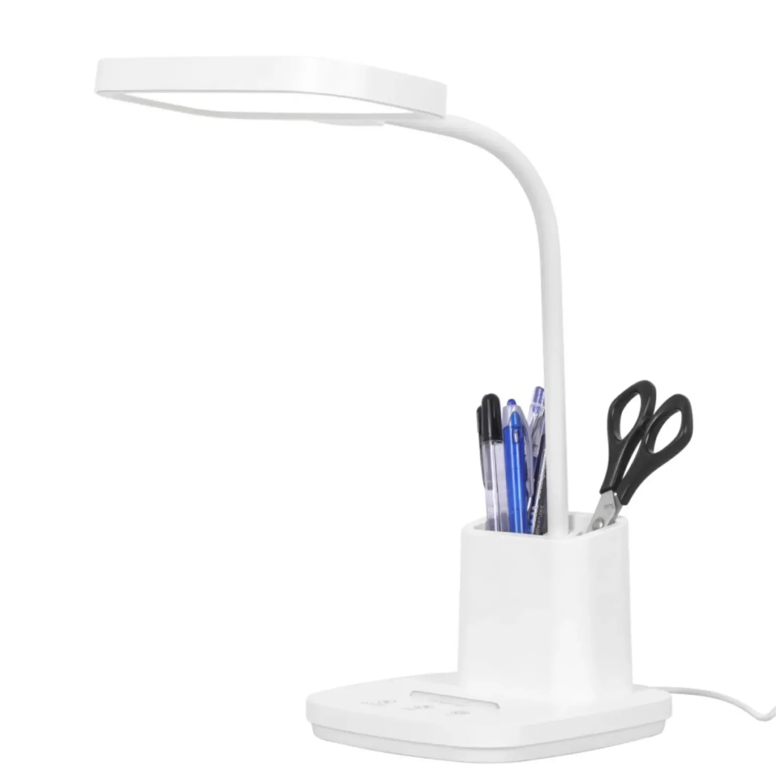 Sklep Kaja Lampka biurkowa z pojemnikiem na długopisy K-BL1301 BIAŁY z serii TOLA