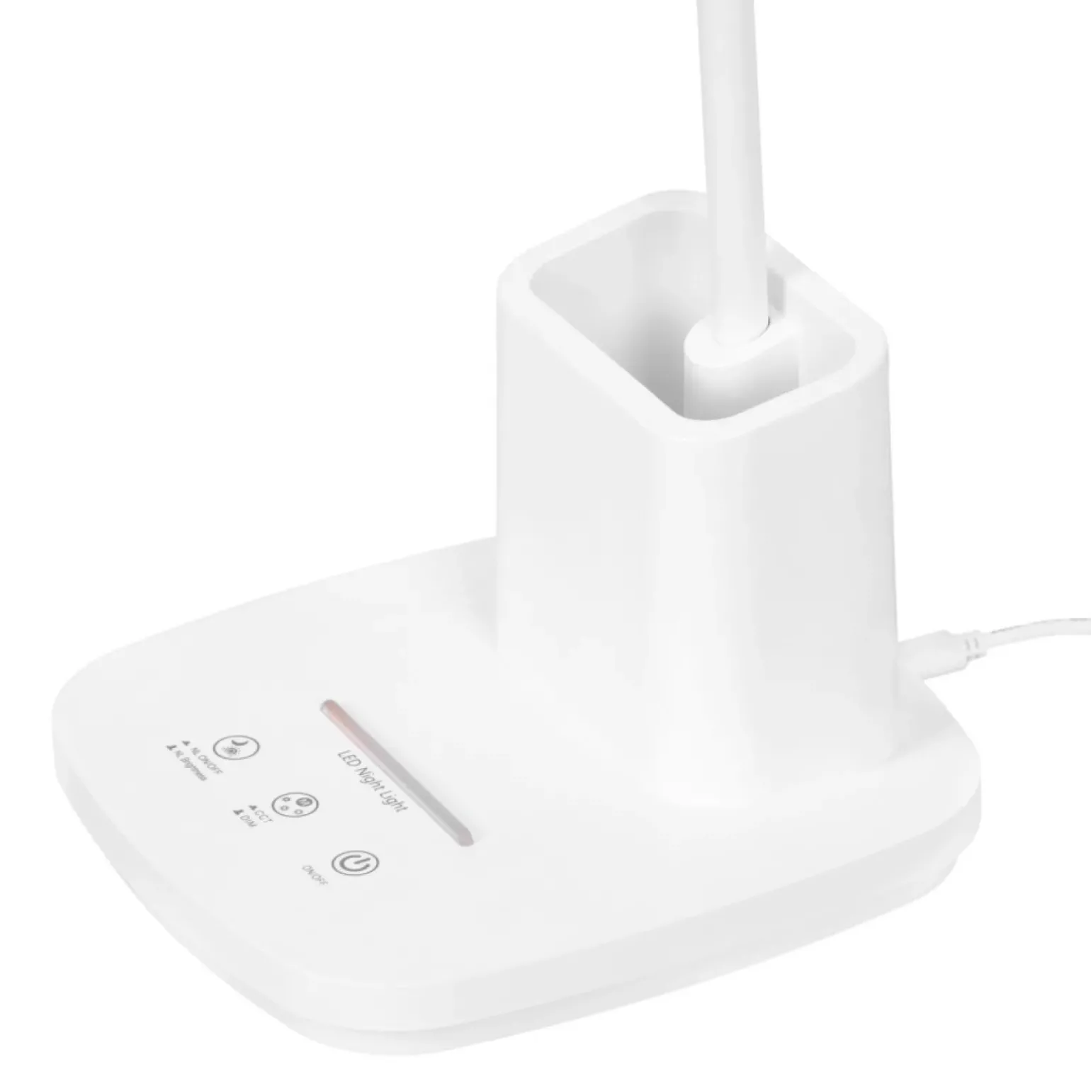 Sklep Kaja Lampka biurkowa z pojemnikiem na długopisy K-BL1301 BIAŁY z serii TOLA