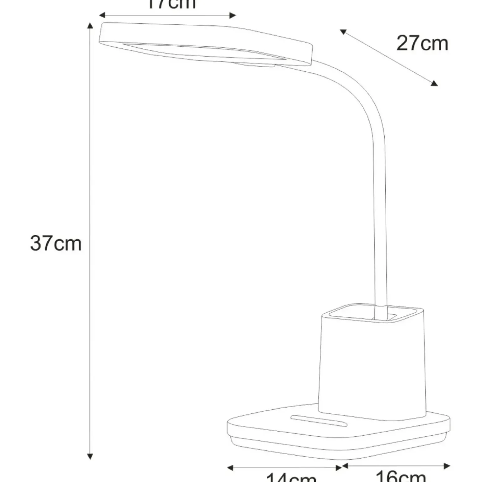 Sklep Kaja Lampka biurkowa z pojemnikiem na długopisy K-BL1301 BIAŁY z serii TOLA