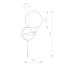 Sklep Kaja Lampka ścienna, w kolorze czerni, z kloszem 8052 | Kaja Oświetlenie
