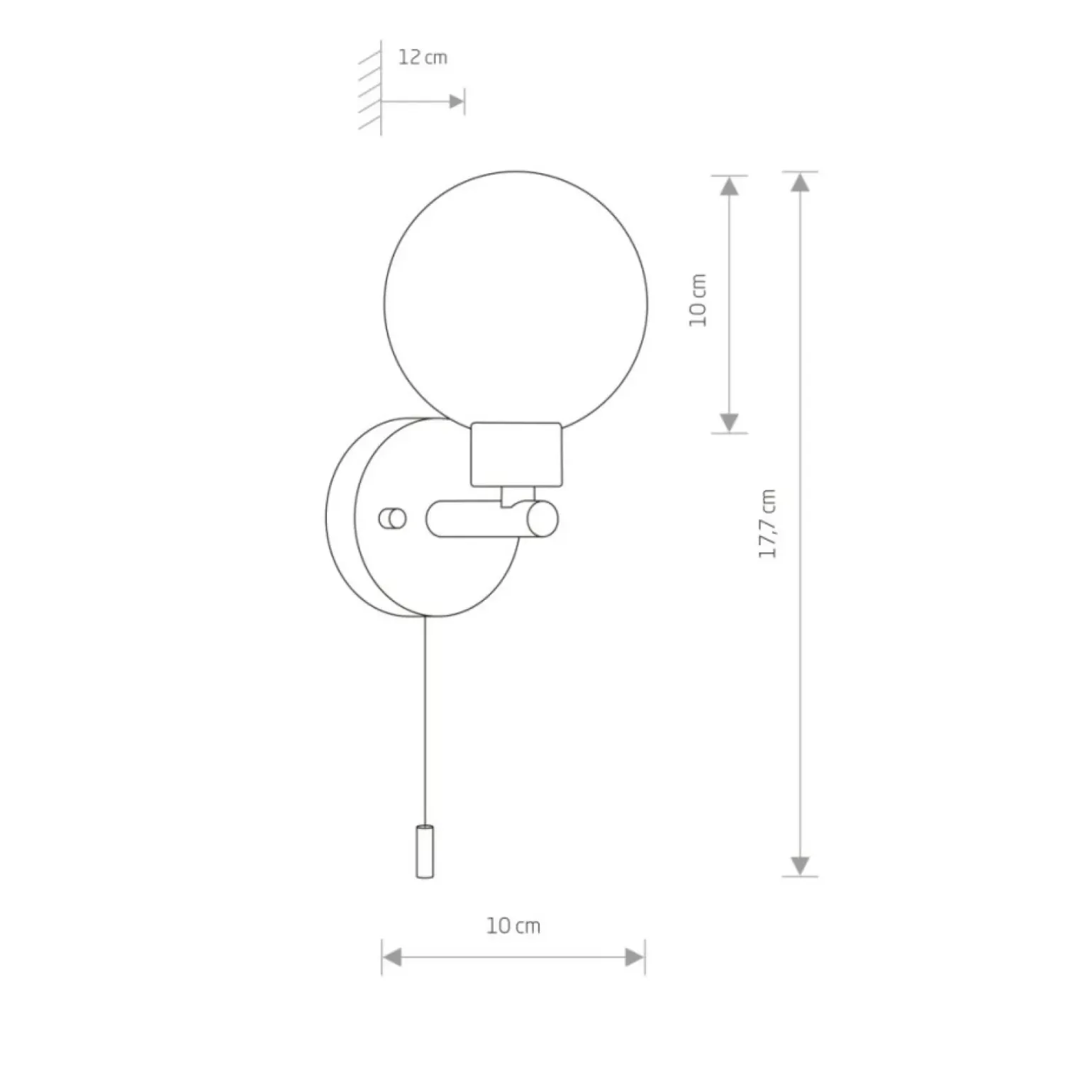 Sklep Kaja Lampka ścienna, w kolorze czerni, z kloszem 8052 | Kaja Oświetlenie