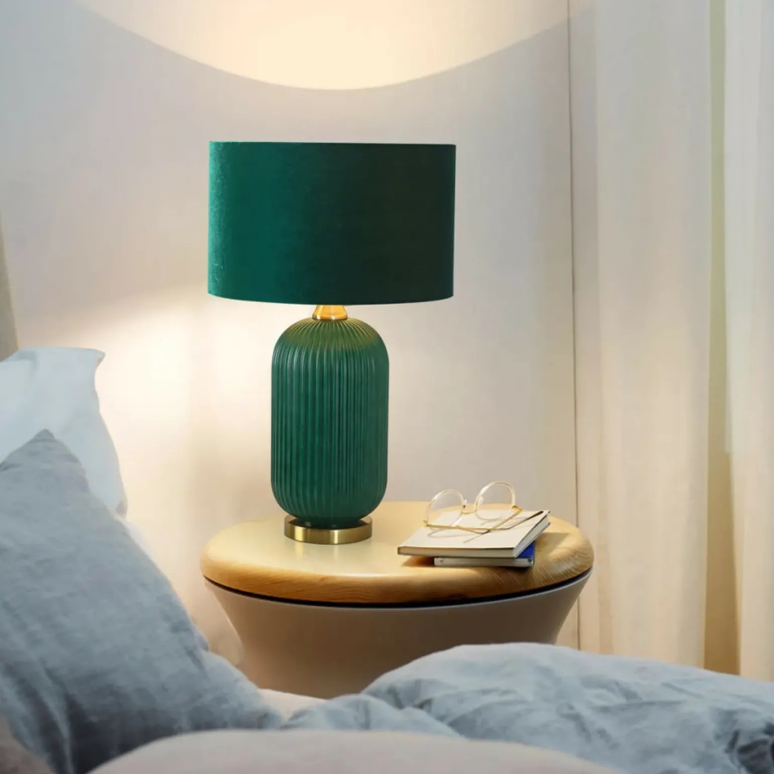 Sklep Kaja Lampka do sypialni glamour LP-1515/1T BIG GREEN TAMIZA | Kaja