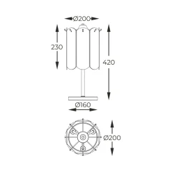 Sklep Kaja Lampka nocna w stylu dark glamour MT3523-3S-EBCN NIRA | Kaja