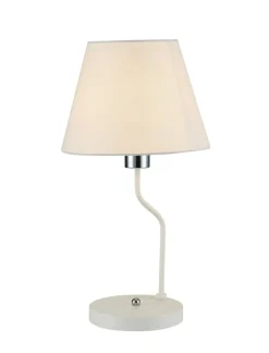 Sklep Kaja Lampka stołowa biała z abażurem LEDEA 50501101 YORK | Kaja Oświetlenie