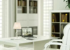 Sklep Kaja Lampka stołowa biała z abażurem LEDEA 50501101 YORK | Kaja Oświetlenie