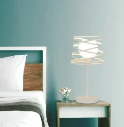 Sklep Kaja Lampka stołowa dekoracyjna biała LEDEA 50501062 AKITA | Kaja