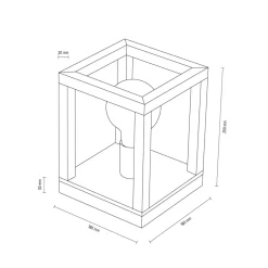 Sklep Kaja Lampka stołowa drewniana ramka z gwintem E27 7158174 KAGO | Kaja