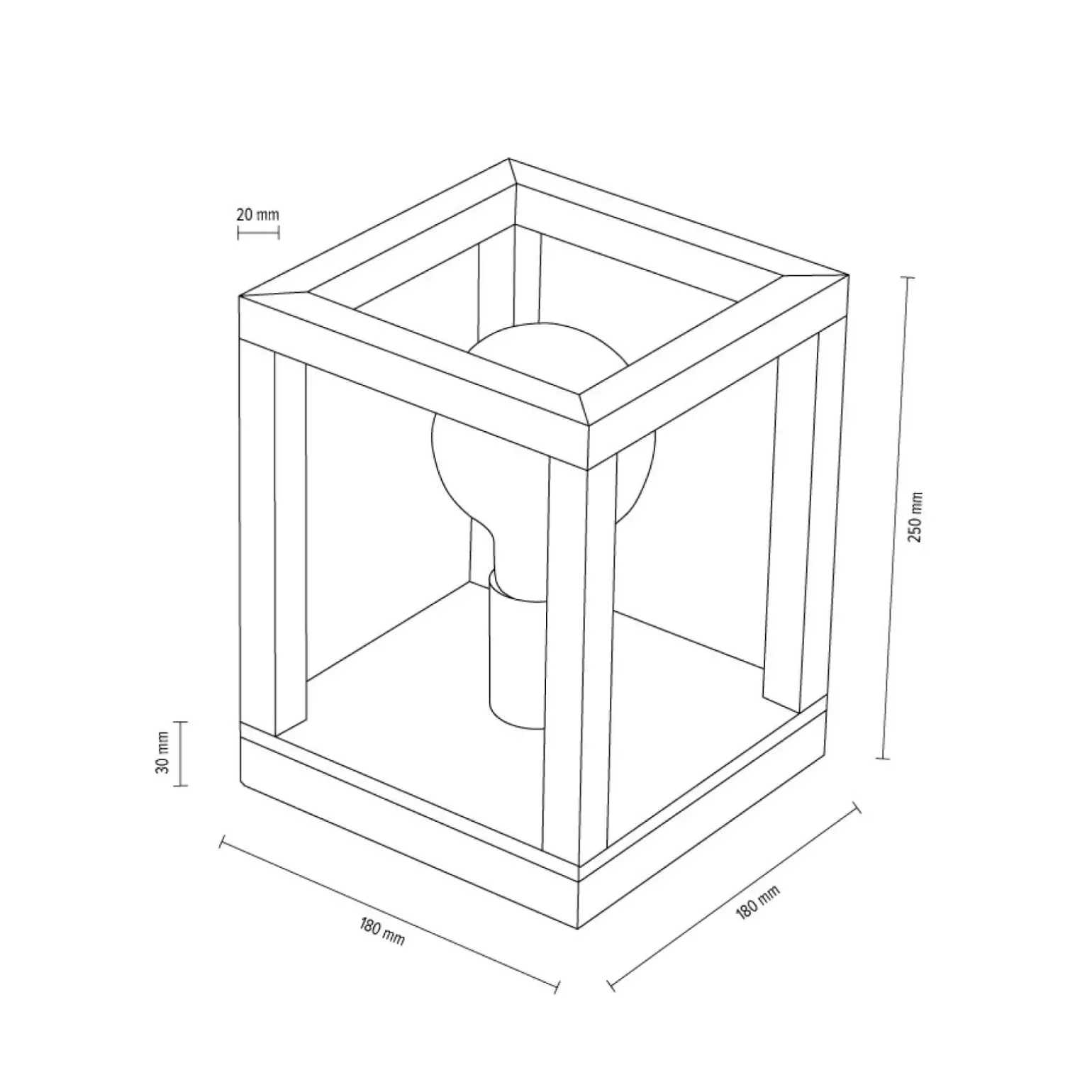 Sklep Kaja Lampka stołowa drewniana ramka z gwintem E27 7158174 KAGO | Kaja