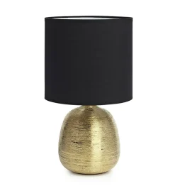 Sklep Kaja Lampka stołowa z abażurem i złotą podstawką 107068 | Kaja Oświetlenie