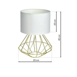 Sklep Kaja Lampka stołowa z białym abażurem, złota podstawa MLP6268 z serii LUPO | Kaja Ośw