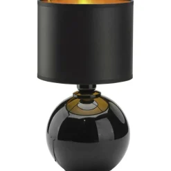 Sklep Kaja Lampka stołowa z czarno-złotym abażurem TK 5068 PALLA | Kaja
