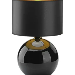 Sklep Kaja Lampka stołowa z czarno-złotym abażurem TK 5081 PALLA | Kaja