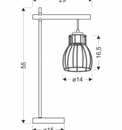 Sklep Kaja Lampka stołowa z drucianym kloszem 41-80059 BERNITA | Kaja Oświetlenie