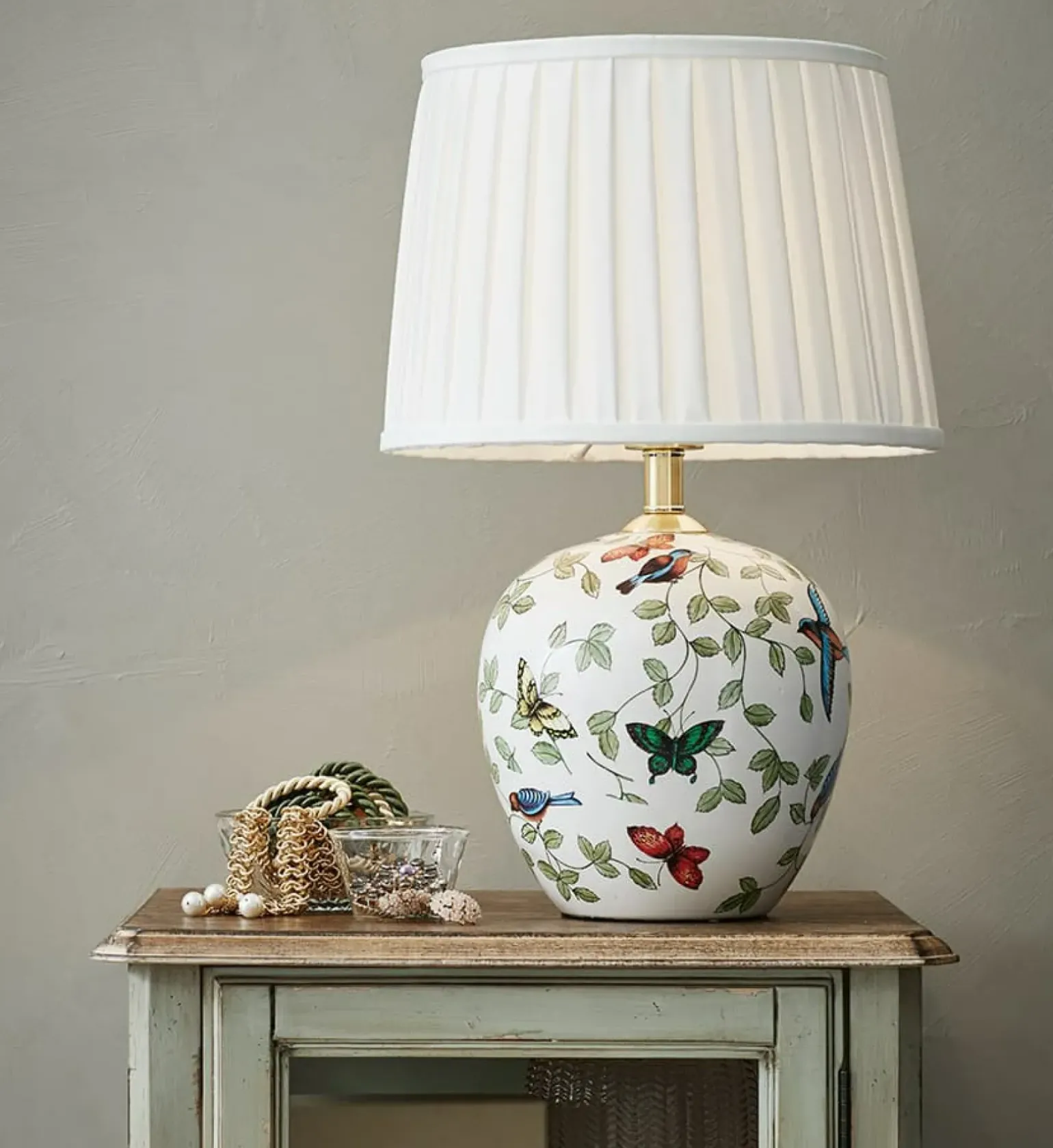 Sklep Kaja Lampka stołowa z kolorową podstawką i abażurem 107040 | Kaja