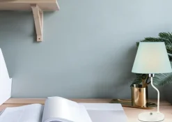 Sklep Kaja Lampka stołowa z niebieskim abażurem LEDEA 50501099 YORK | Kaja