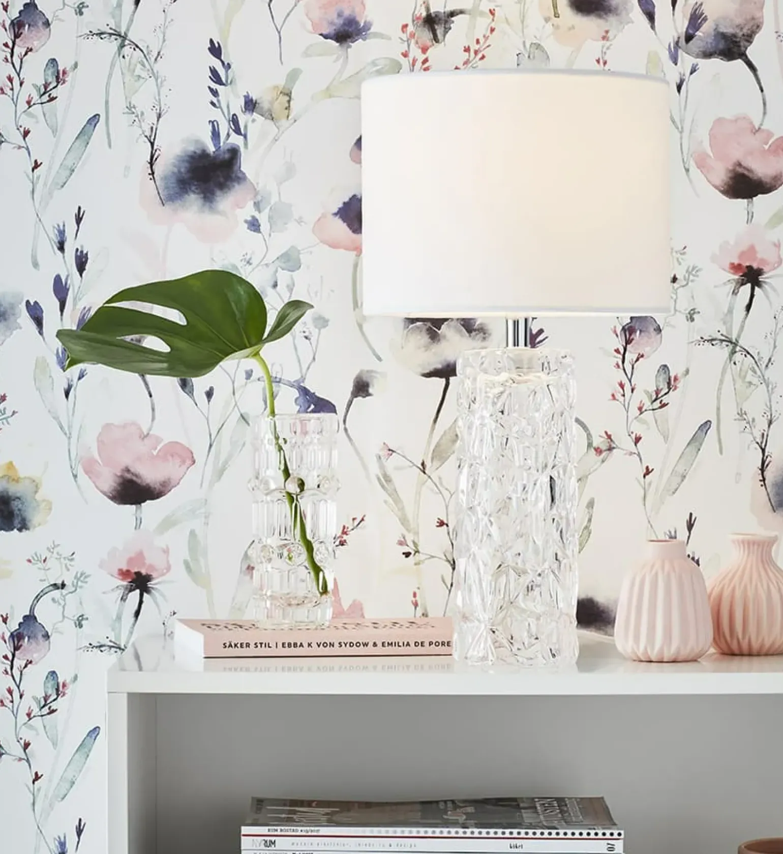 Sklep Kaja Lampka stołowa z ozdobną podstawką i abażurem 107189 | Kaja