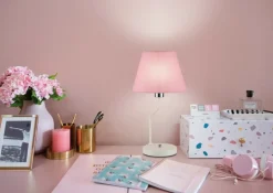 Sklep Kaja Lampka stołowa z różowym abażurem LEDEA 50501100 YORK | Kaja