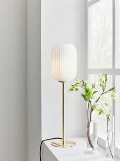 Sklep Kaja Lampka stołowa złota oprawa i biały klosz 108251 | Kaja Oświetlenie