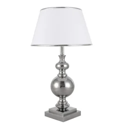 Sklep Kaja Lampka z abażurem i srebrną lamówką TL-1825-1-CH LETTO | Kaja