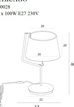 Sklep Kaja Lampka z abażurem, na szafkę w sypialni MX T0028 CHICAGO | Kaja