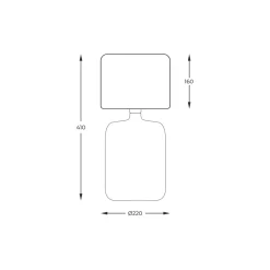 Sklep Kaja Lampka z abażurem na szklanej podstawie 5502BKGO SAMASUN | Kaja