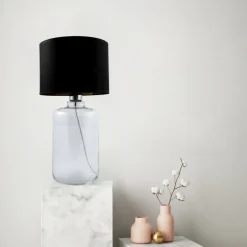 Sklep Kaja Lampka z abażurem na szklanej podstawie 5502BKGO SAMASUN | Kaja