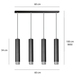 Cheap Lampy wiszące na listwie ze srebrnymi elementami 643/4 | Kaja Żyrandole Nowoczesne