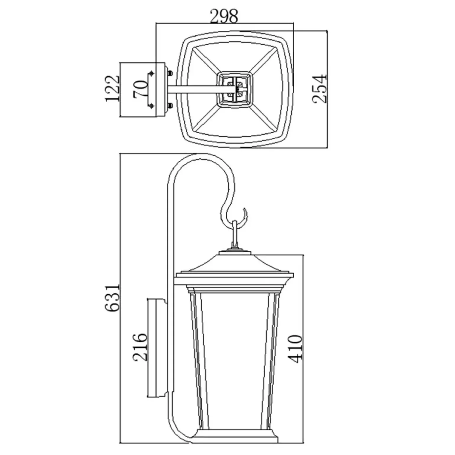 Sklep Kaja Latarenka naścienna, olejowany brąz HK-BROMLEY2-L z serii BROMLEY